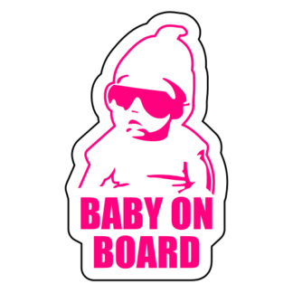 Badass Baby On Board Sticker (Hot Pink)